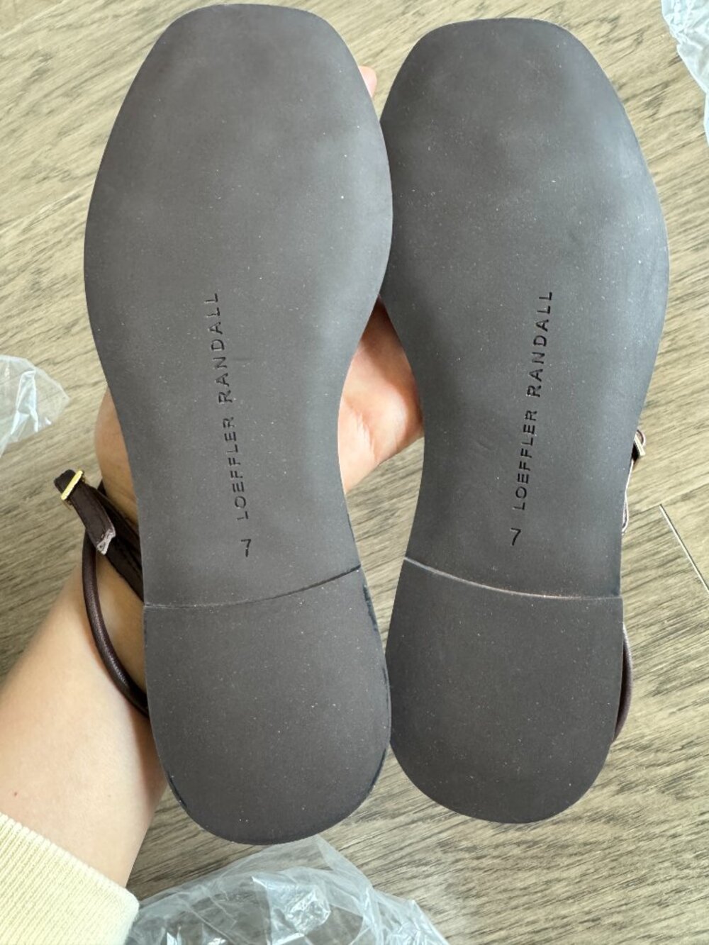 NEW Loeffler Randall size 7 Lara Espresso Leather Sandal - Picture 5 of 11